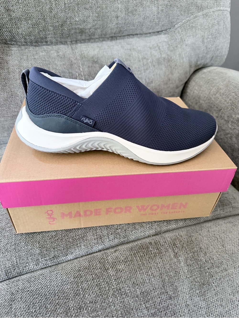Ryka Navy and White Slip-On Women's Walking Sneaker